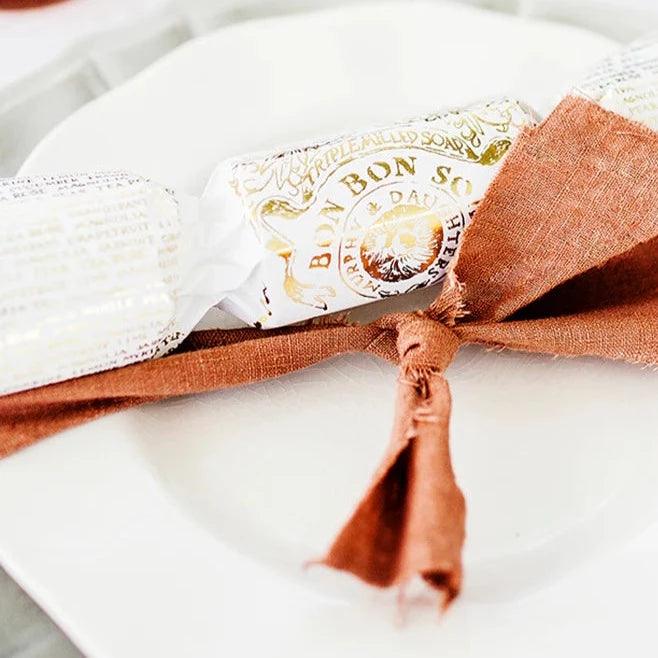 Bon Bon Soap - Gold Foil wrapping - Elegant Linen