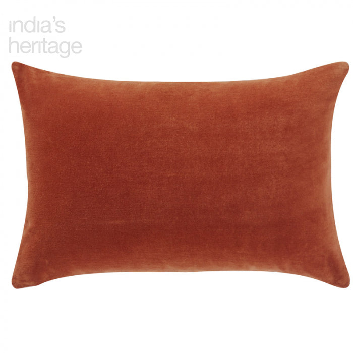 Stella Plush Solid Rust Velvet Pillow
