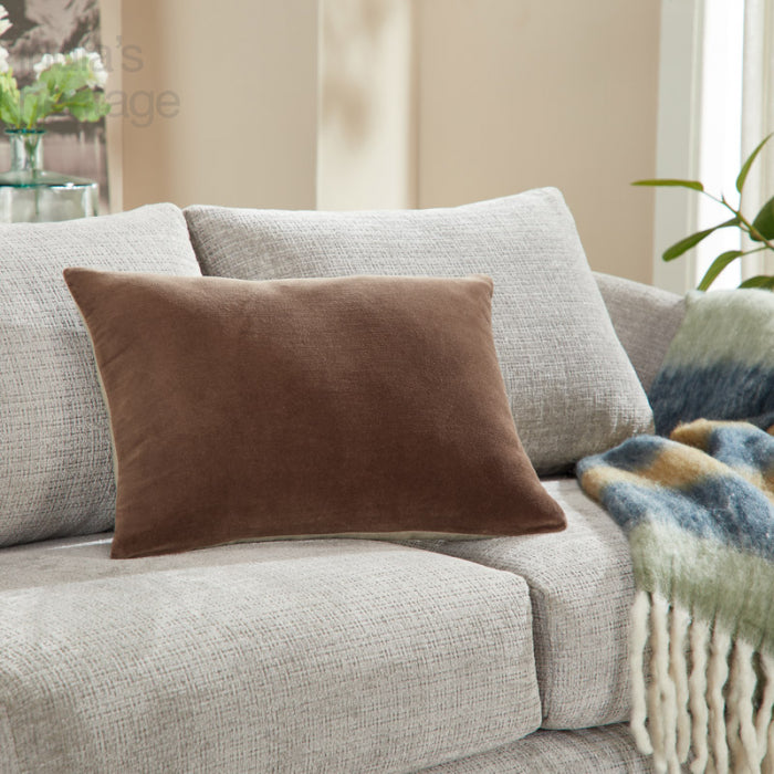 Stella Plush Solid Rust Velvet Pillow