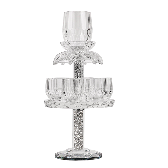 Crystal Fountain Cup Set with Crushed Gemstones