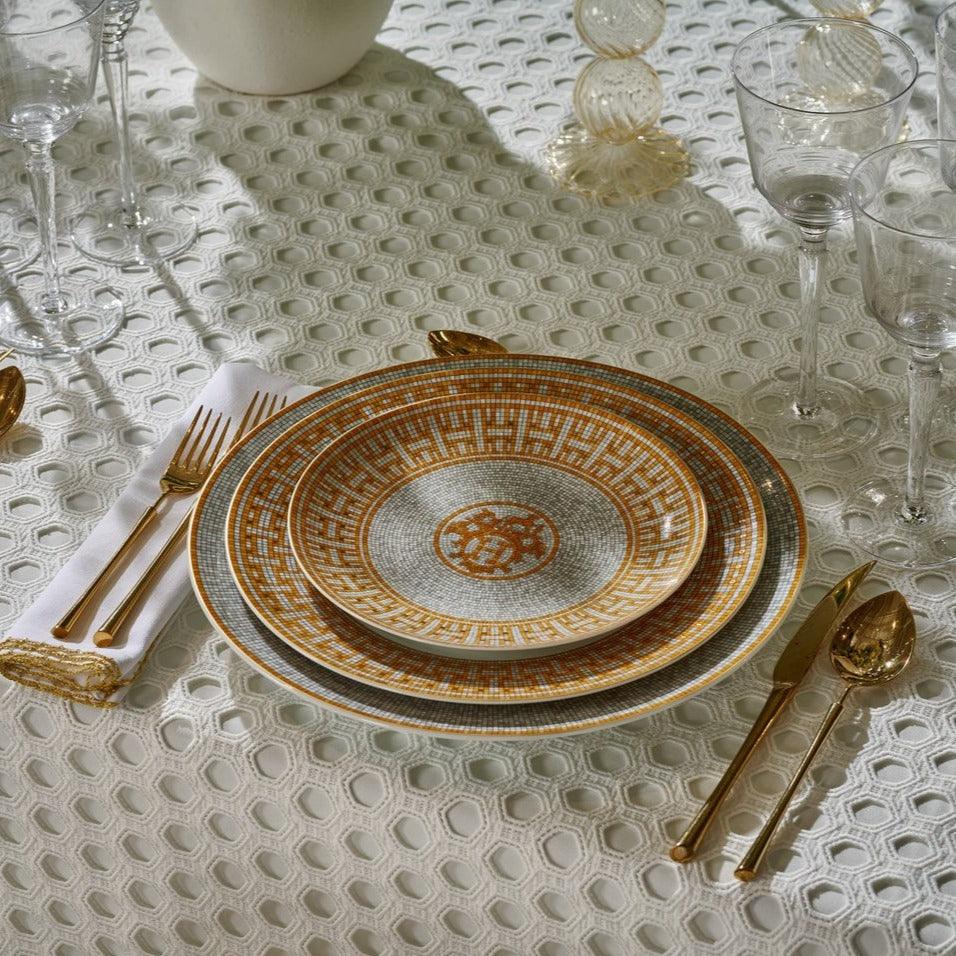 Eyelet Hexagon Tablecloth - Elegant Linen