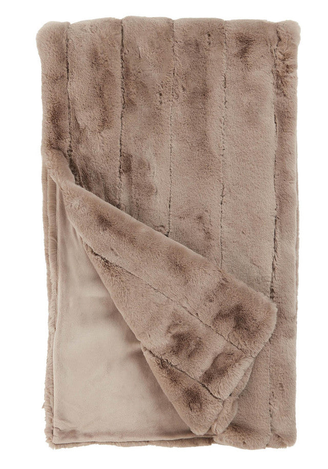 Latte Faux Fur Posh Throw