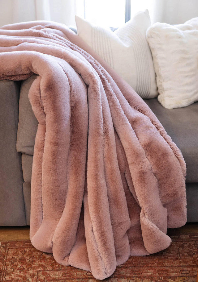 Rosewood Faux Fur Posh Throw