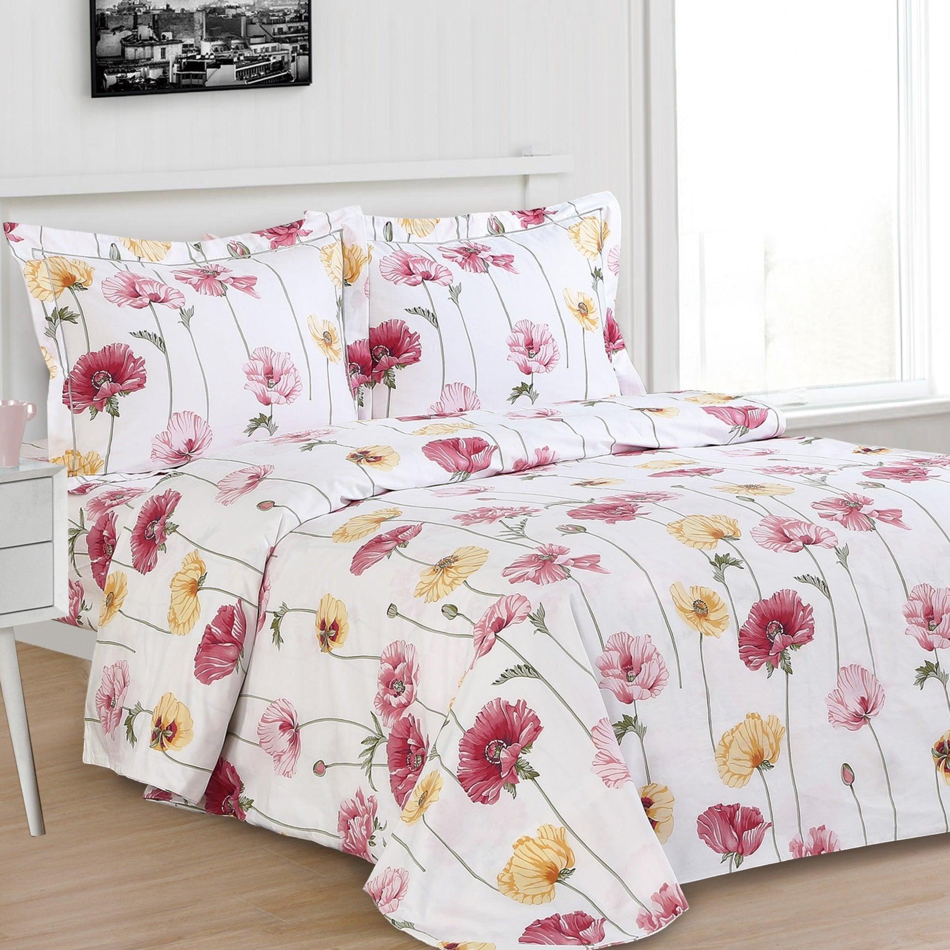 French Roses 6 Piece Bedding Set - Elegant Linen