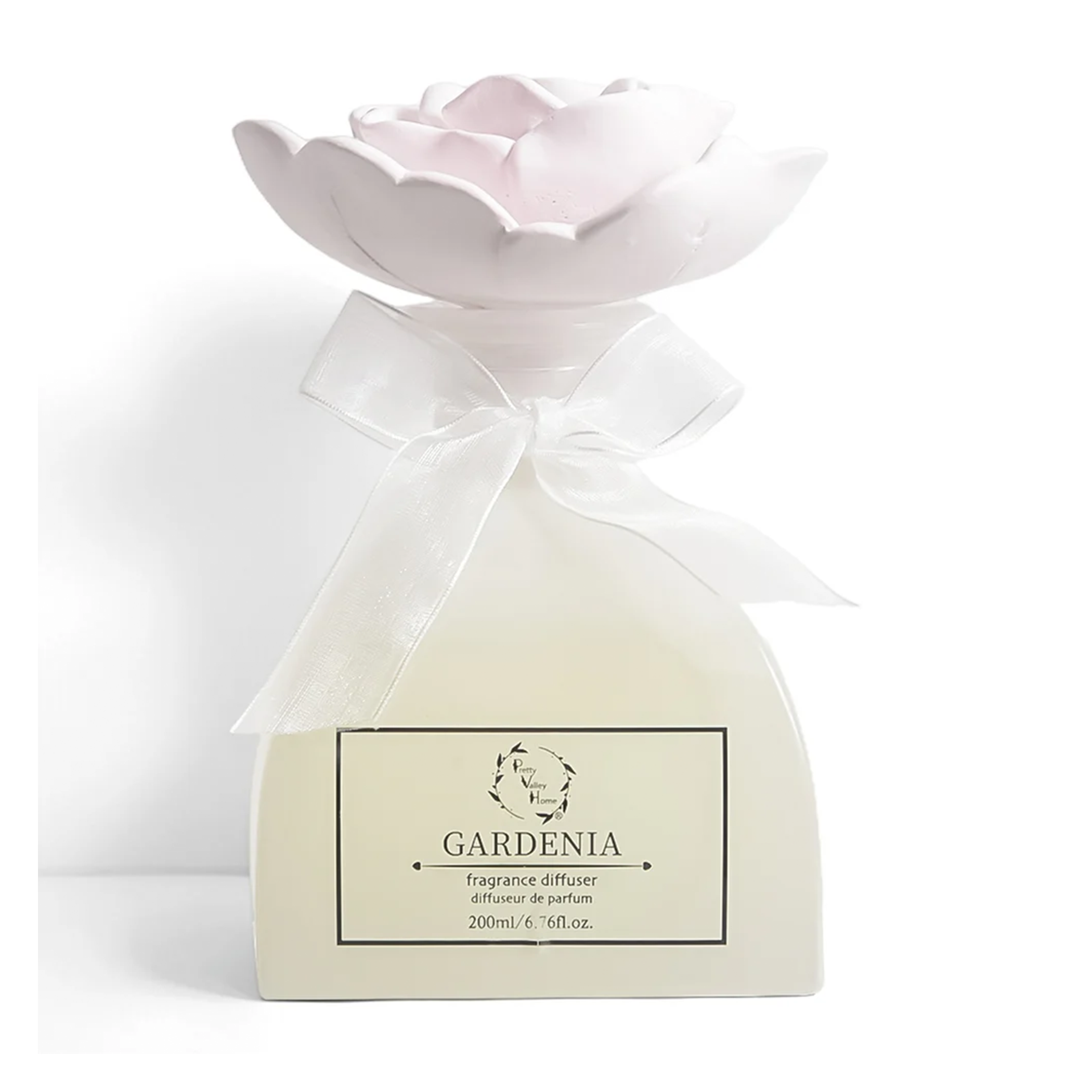 Gardenia & Rose Ceramic Flower Reed Diffuser Gift Set