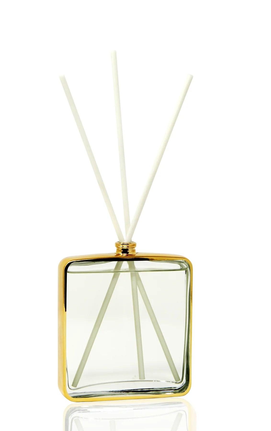 Gold Framed Square Shaped Diffuser, "Lily Of The Valley" Scent - Elegant Linen