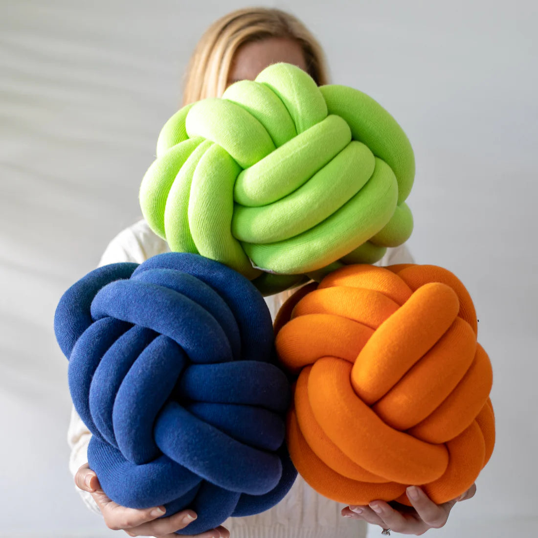 Knot Pillow - Federal Blue Mel