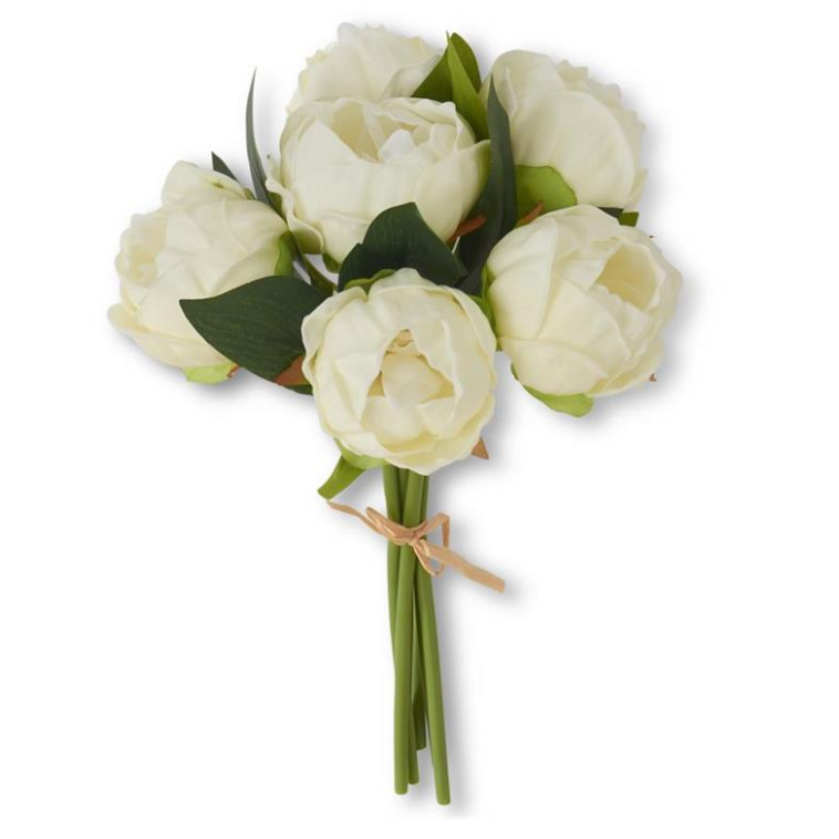 White Real Touch Peony Bundle
