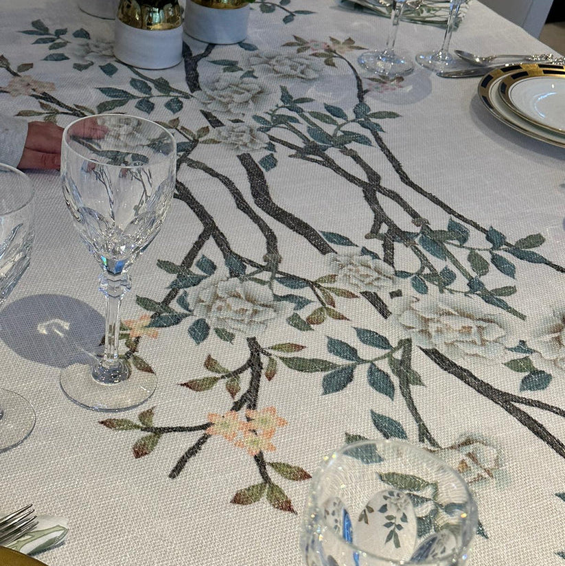Burlap Chinoiserie Original Tablecloth