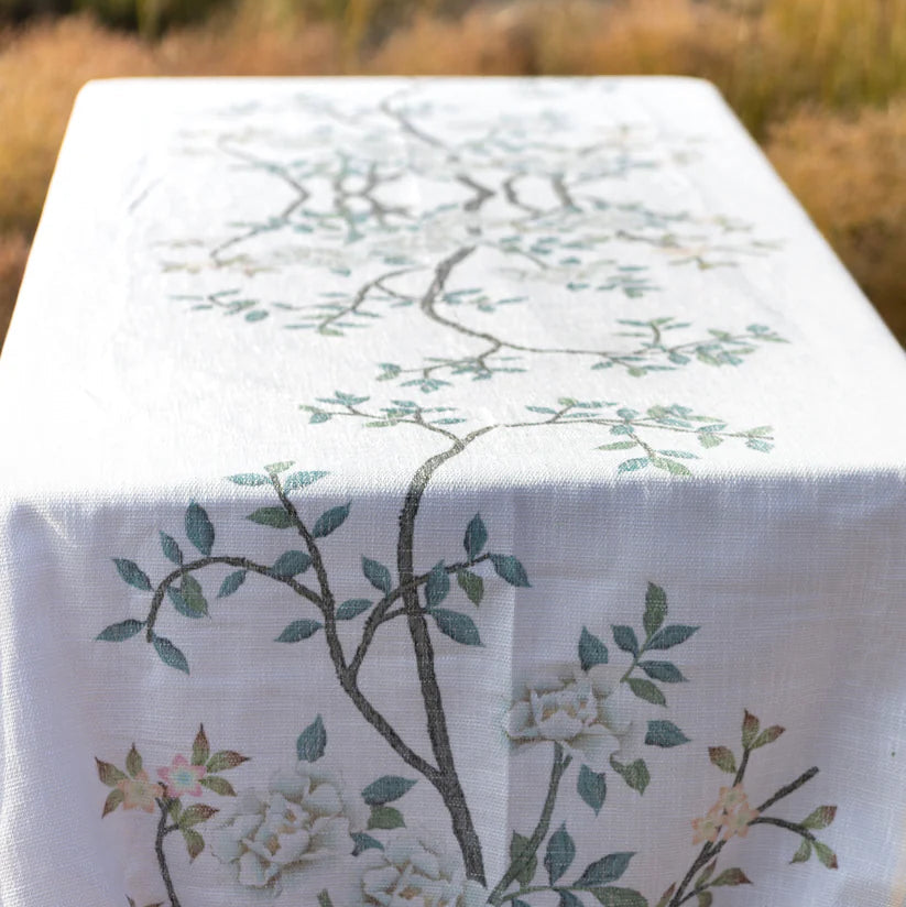 Burlap Chinoiserie Original Tablecloth