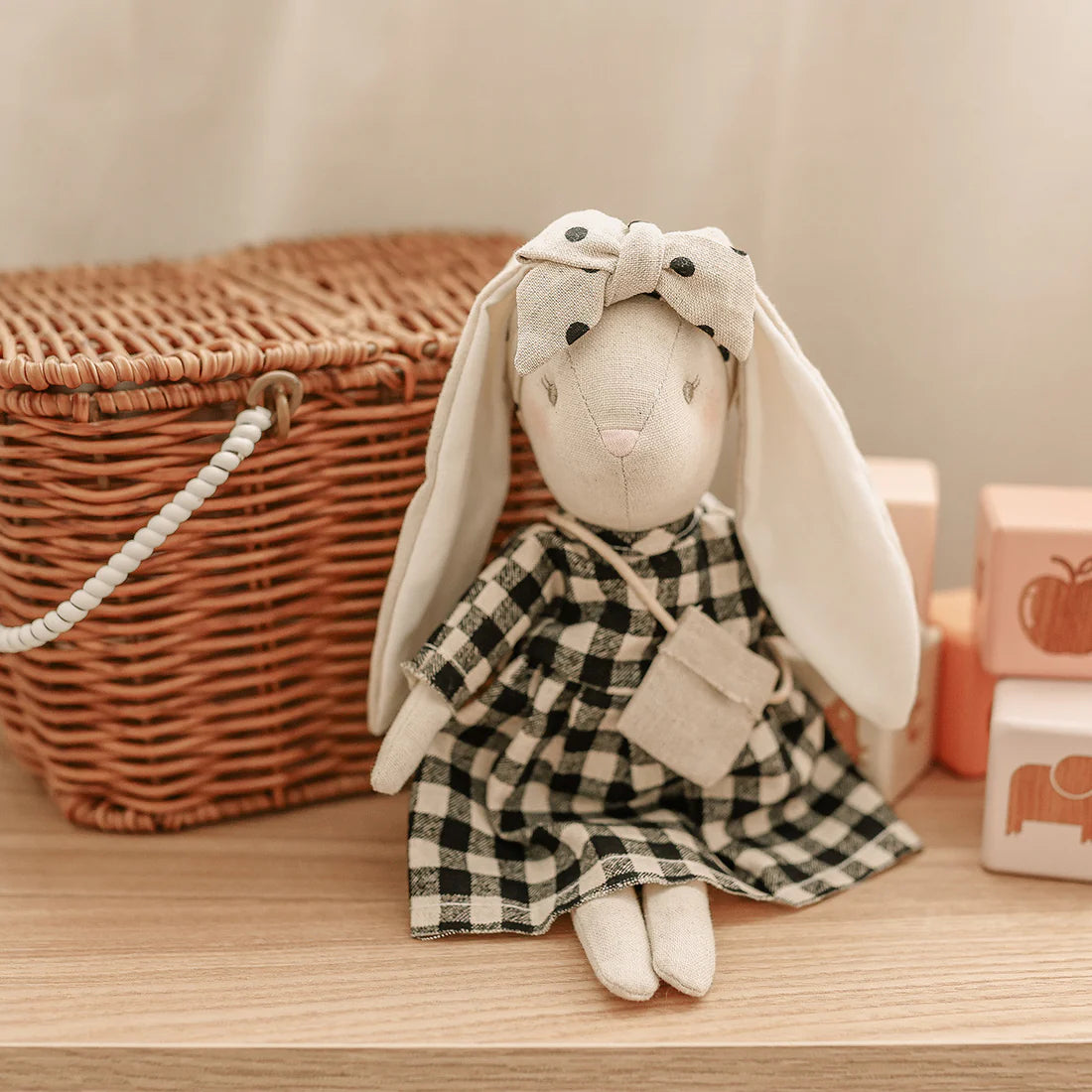 Mini Sofia Bunny 27cm Black Check
