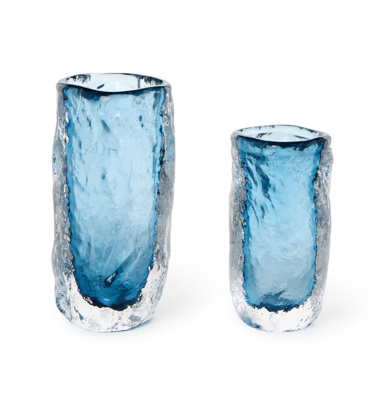Vendome Blue/Clear Art Vase