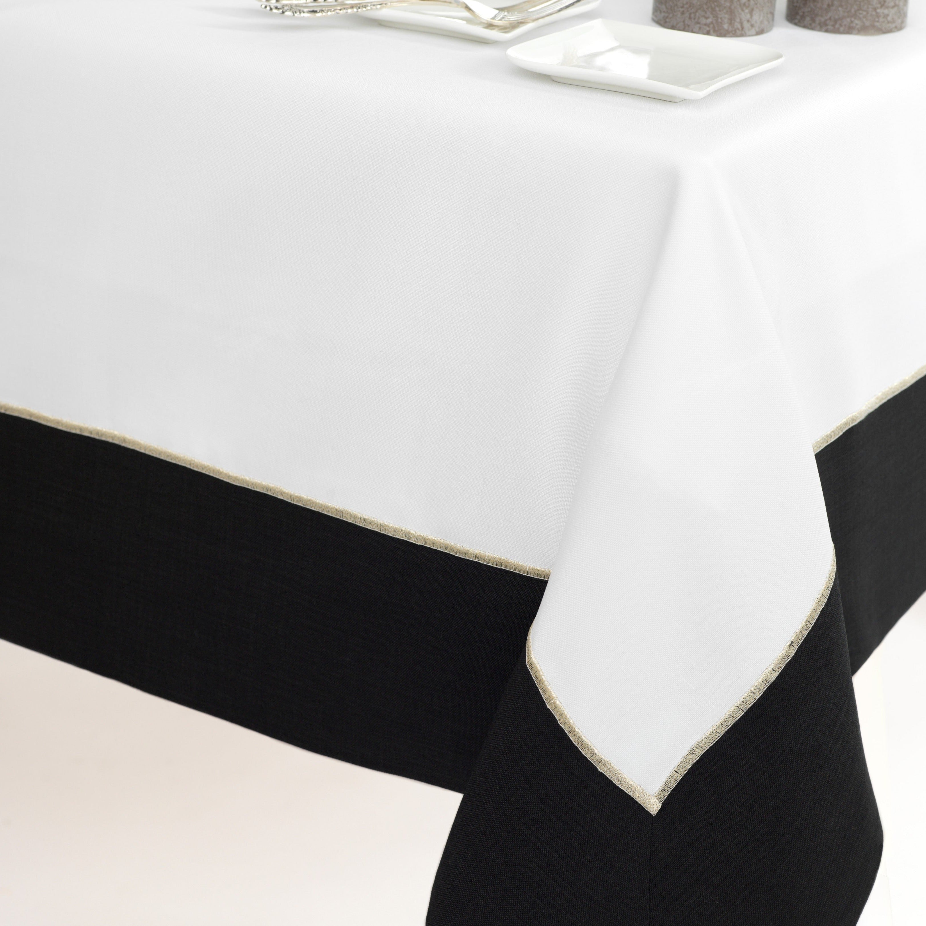 Loft Metallic Black Tablecloth