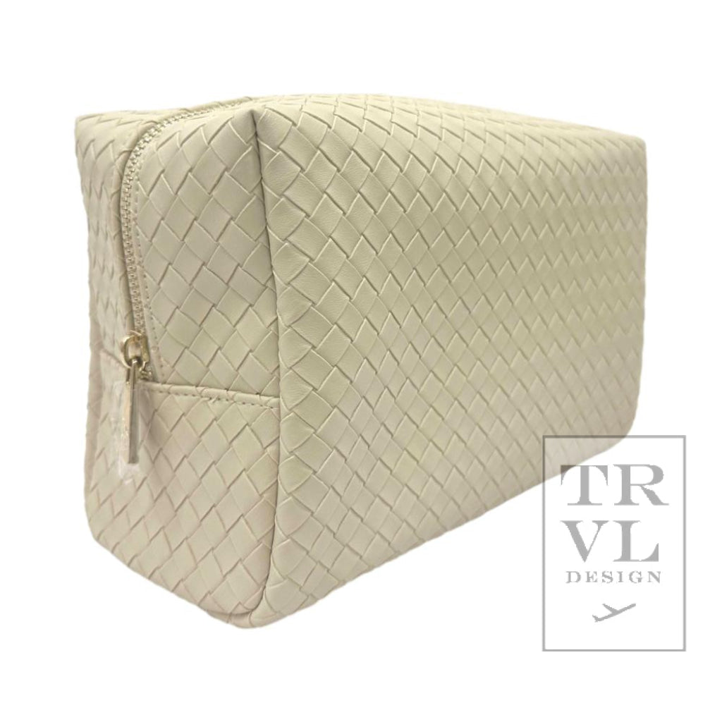 Luxe Everyday Cosmetic Bag Woven Bisque