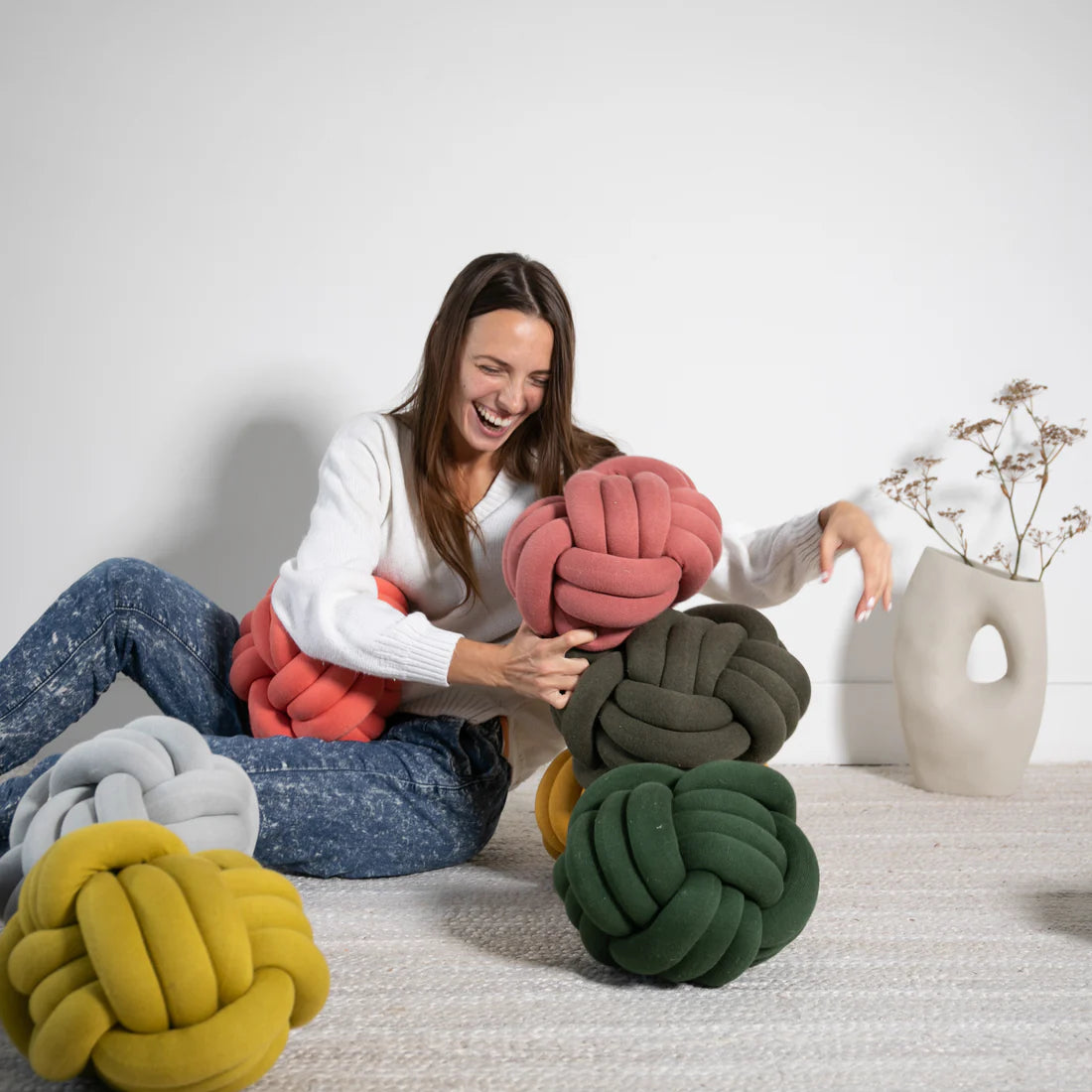 Knot Pillow- Hunter Mel