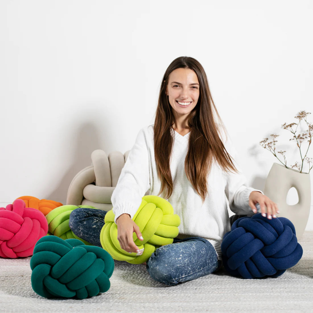 Knot Pillow - Federal Blue Mel