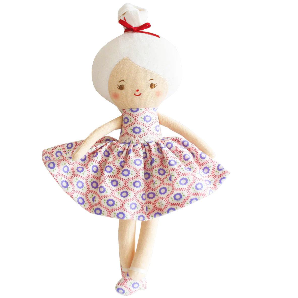 Mini Maggie Ivory Red Doll - Elegant Linen