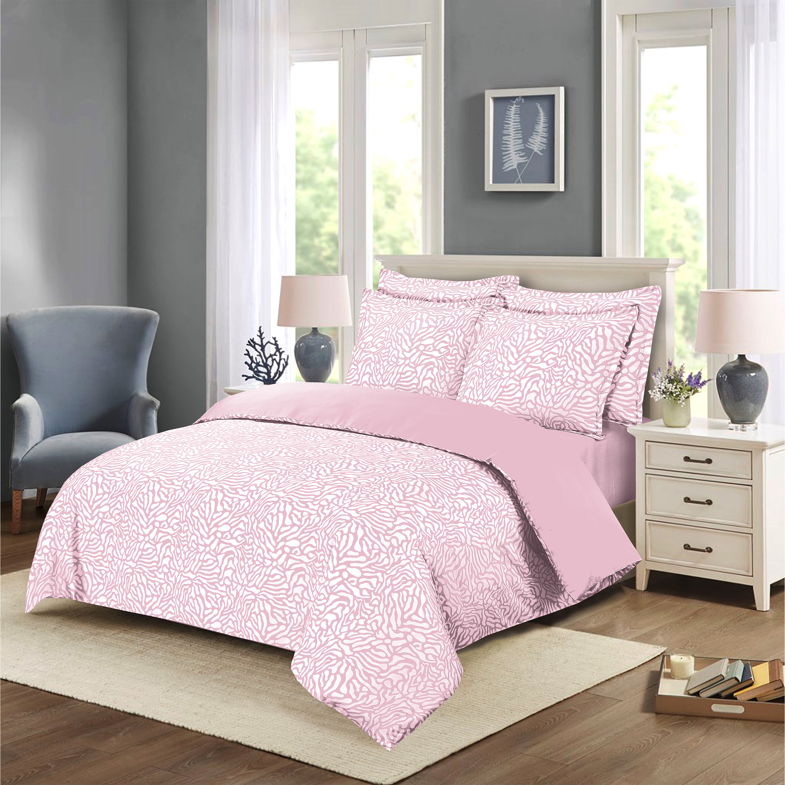 Swirl 4 Piece Bedding Set