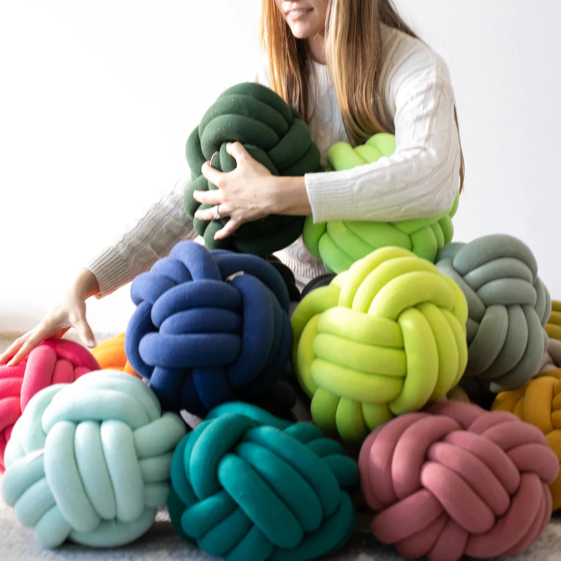 Knot Pillow - Federal Blue Mel