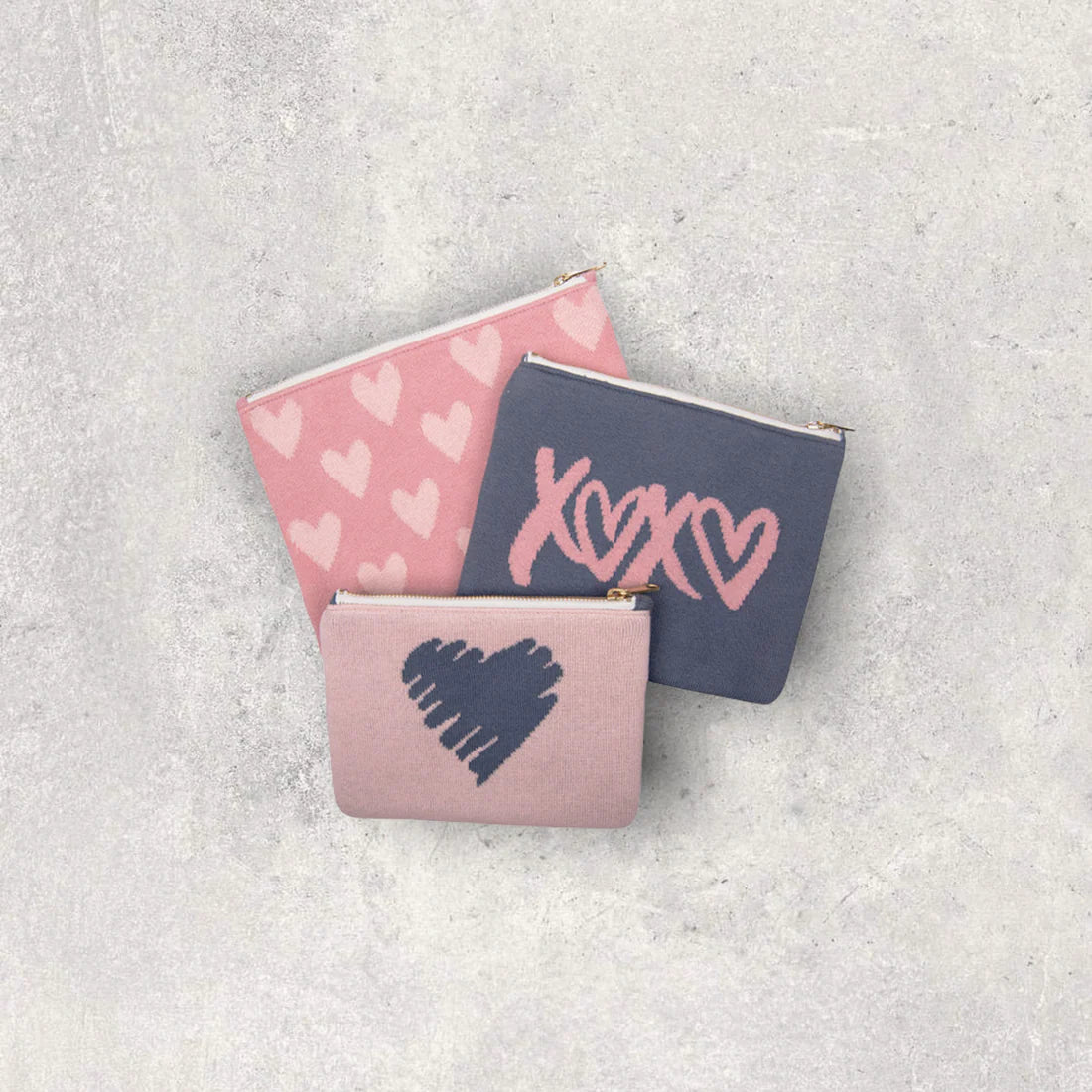 Hearts and Xoxo Travel Makeup Pouch