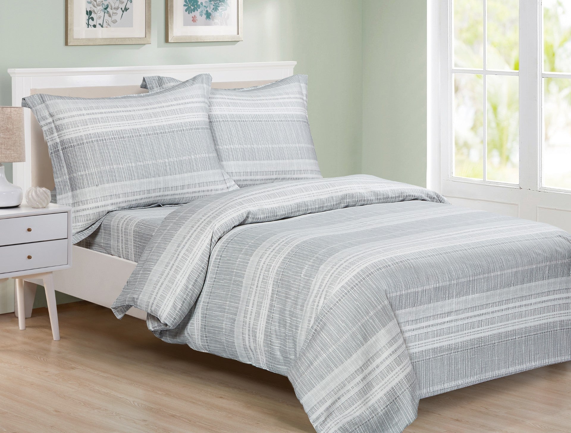 French Exquisite Stripe 6 Piece Bedding Set