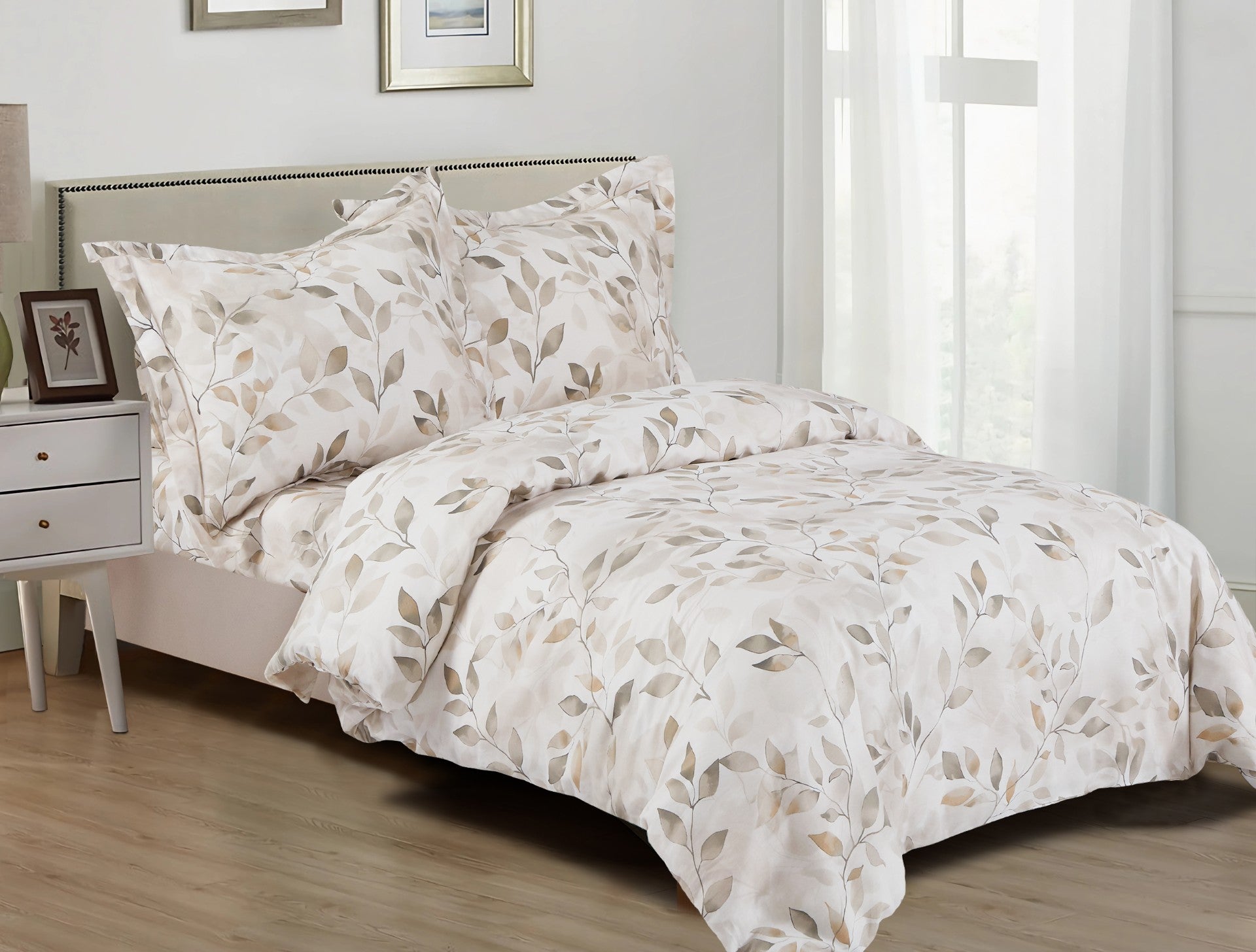 French Mosaic Taupe 6 Piece Bedding Set