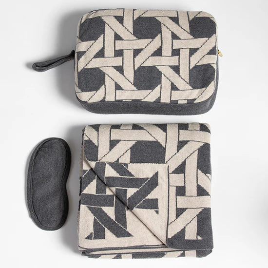 Riti Organic Cotton Travel Blanket and Eye Mask Set