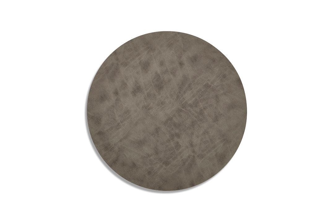 Vegan Leather Round Gray Placemat - Elegant Linen