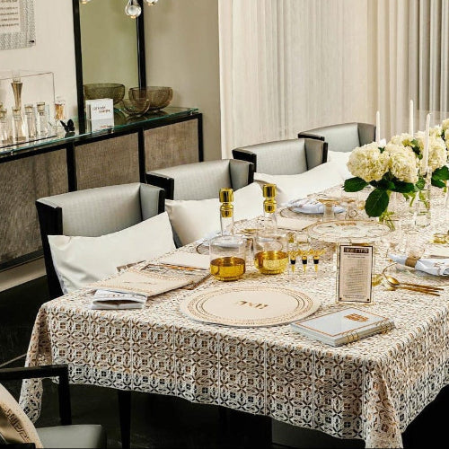 Filet Crochet Lace Tablecloth