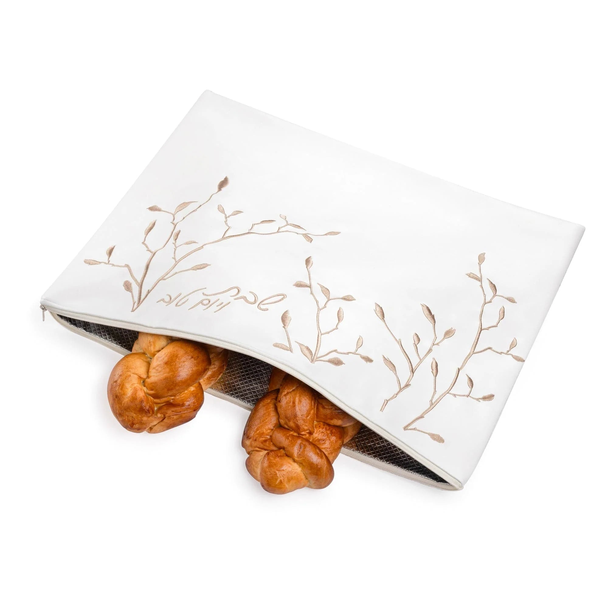 Leaf Embroidered Challah Pouch Cover