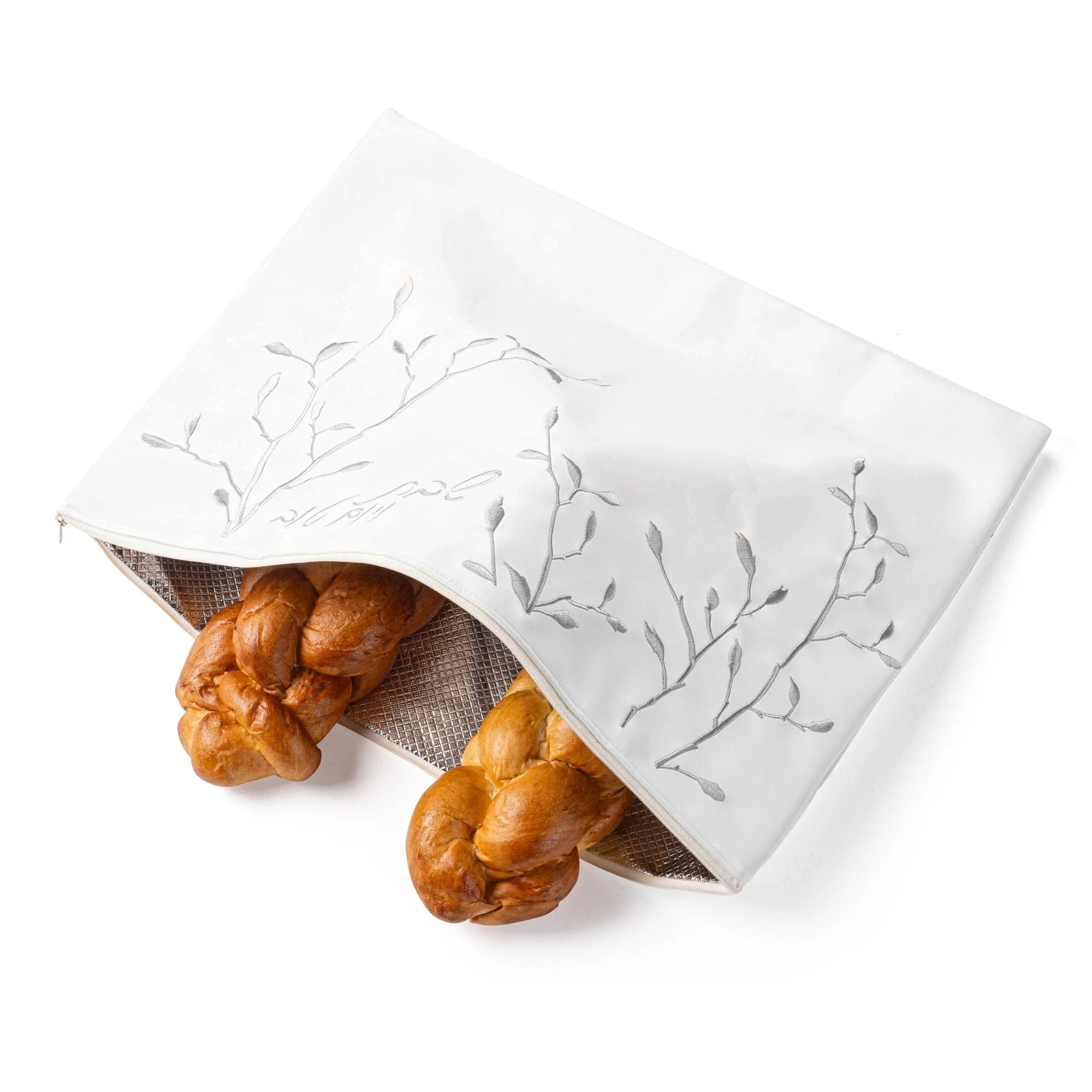 Leaf Embroidered Challah Pouch Cover
