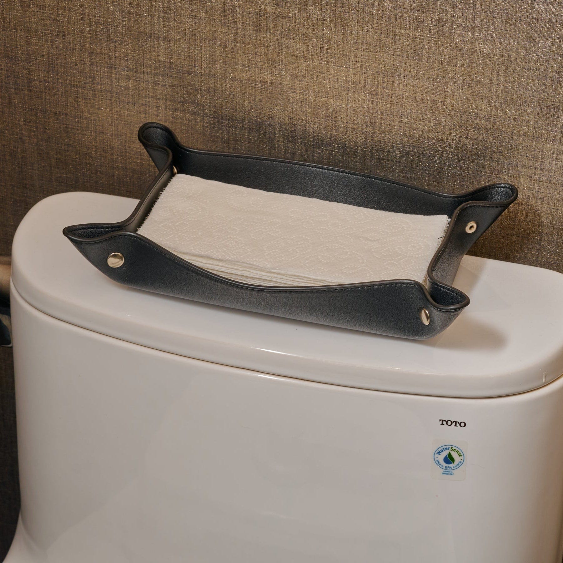 Leather Shabbos Toilet Paper Tray