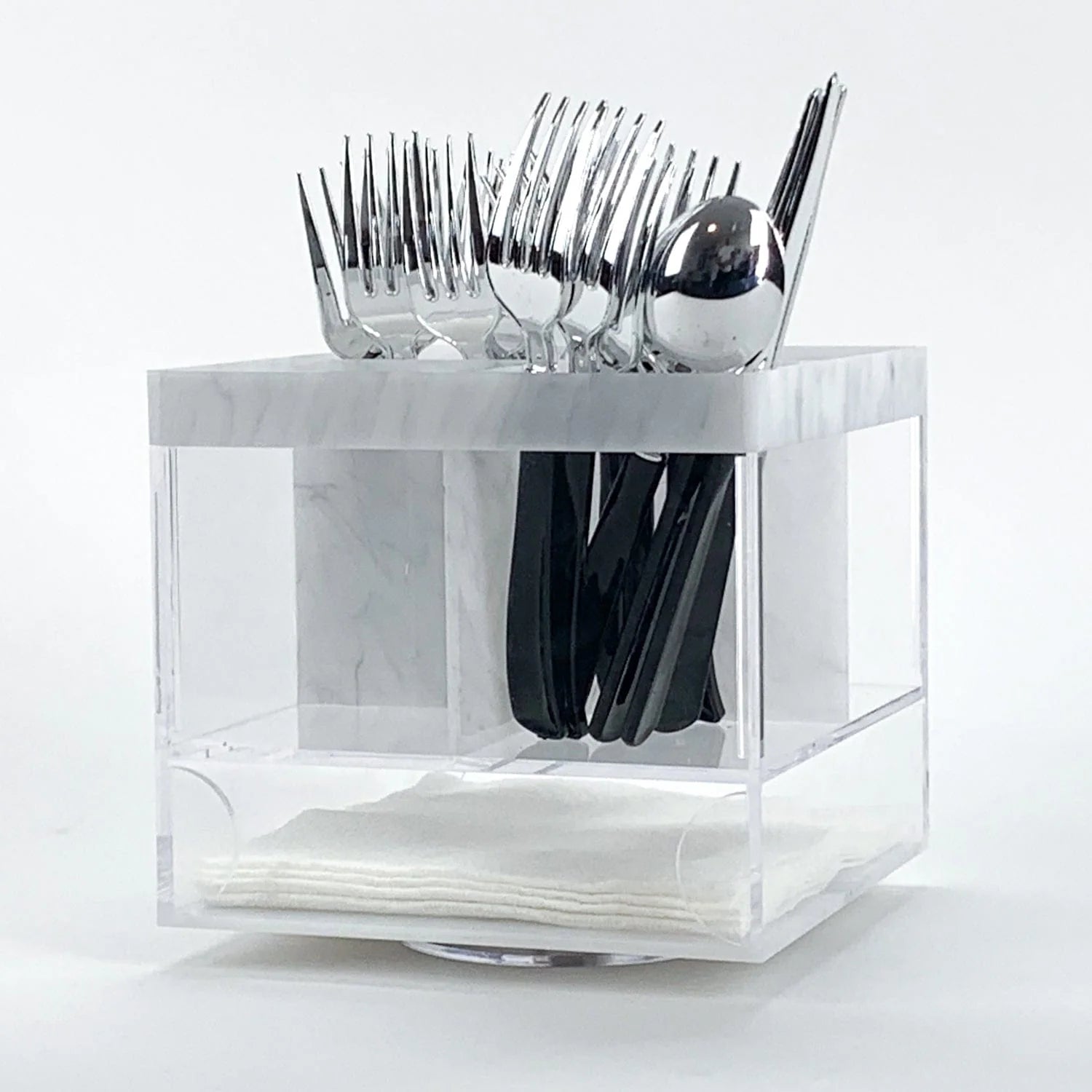 Marble Swivel Silverware Caddy