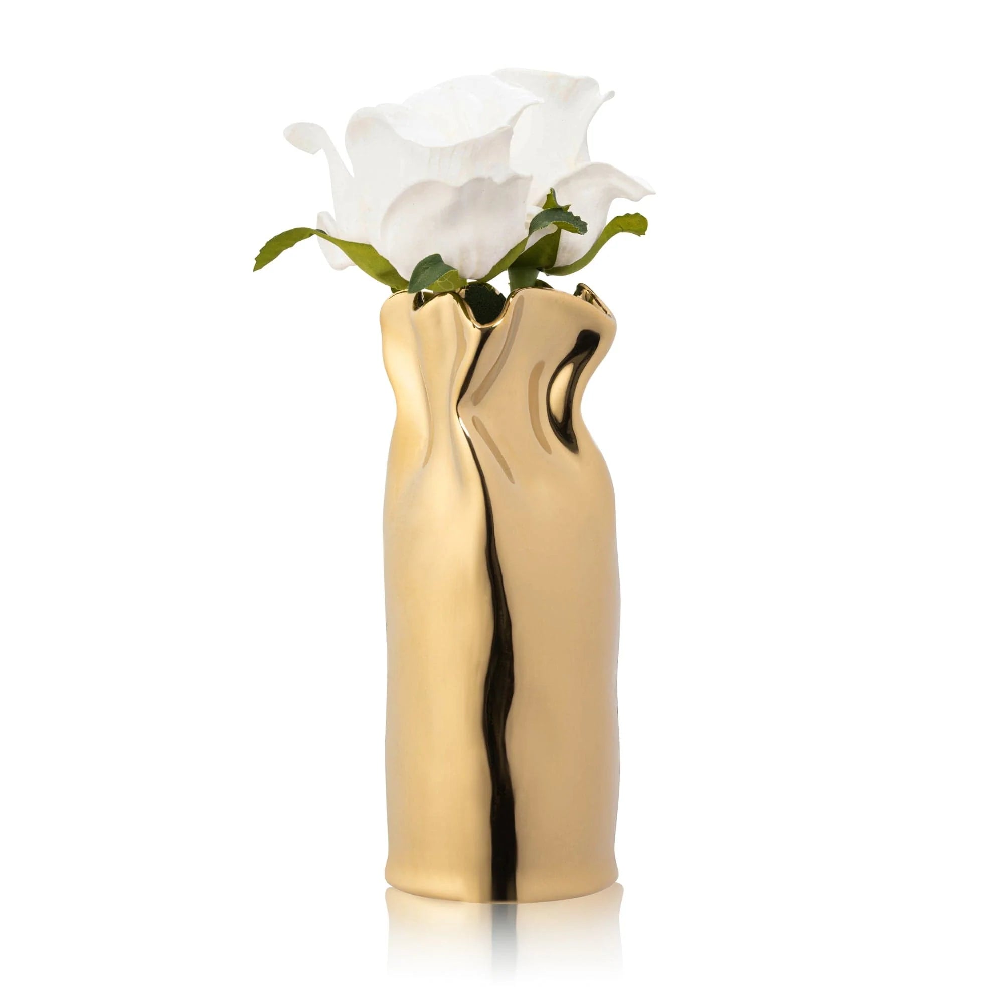 Gold Paper Bag Faux Floral