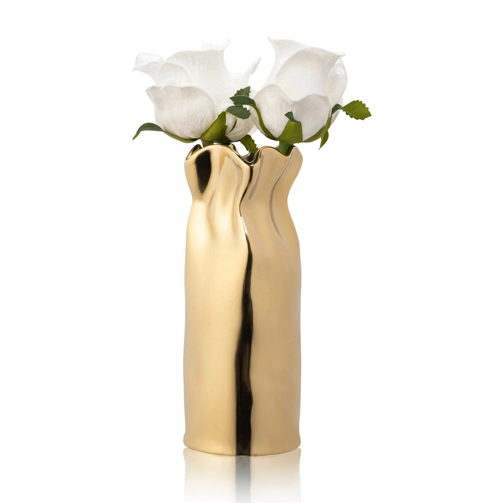 Gold Paper Bag Faux Floral