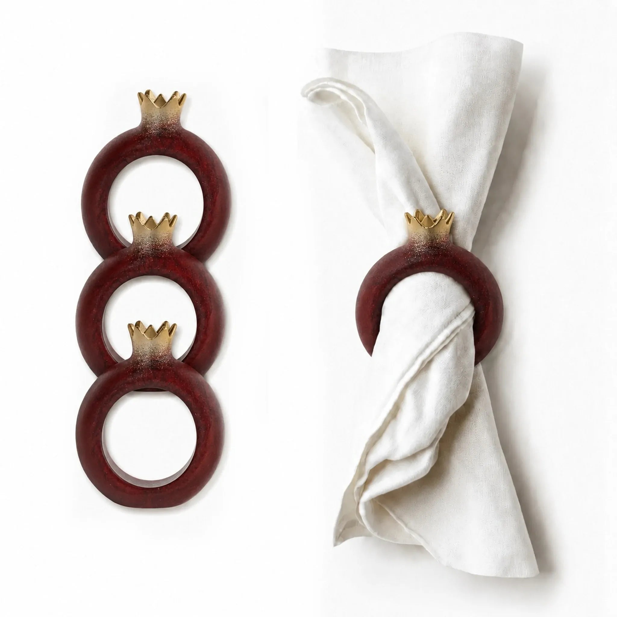 Resin Pomegranate Napkin Rings (4)
