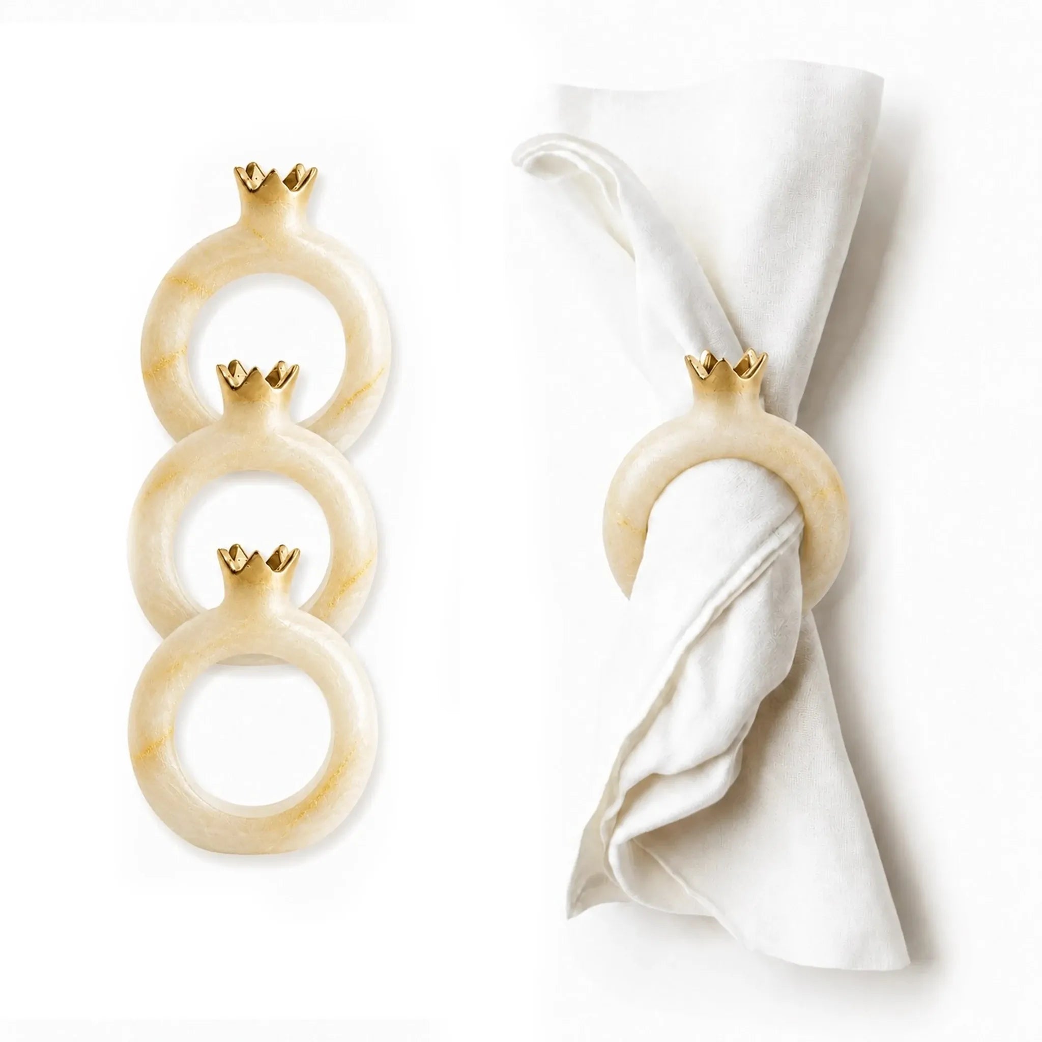 Resin Pomegranate Napkin Rings (4)