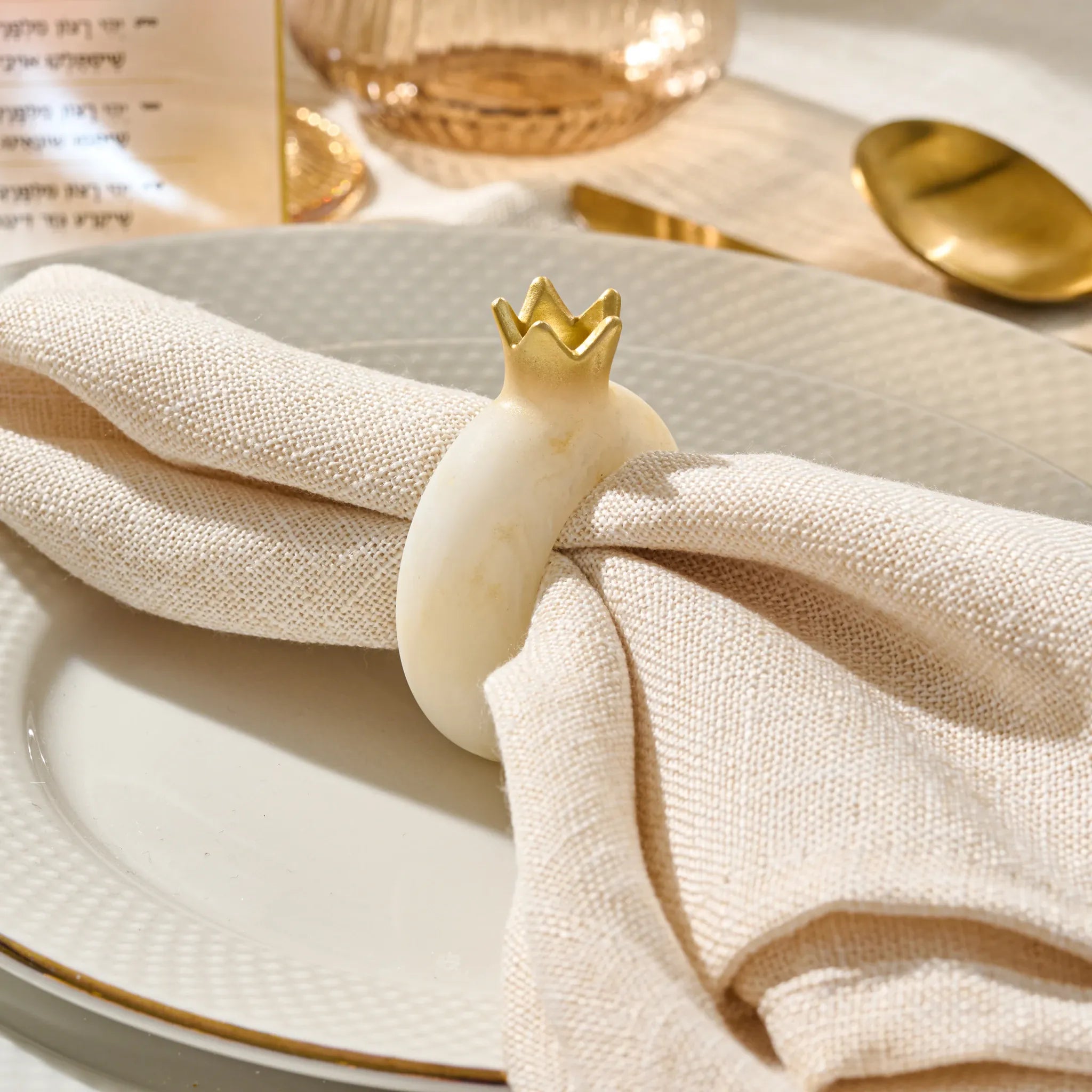 Resin Pomegranate Napkin Rings (4)