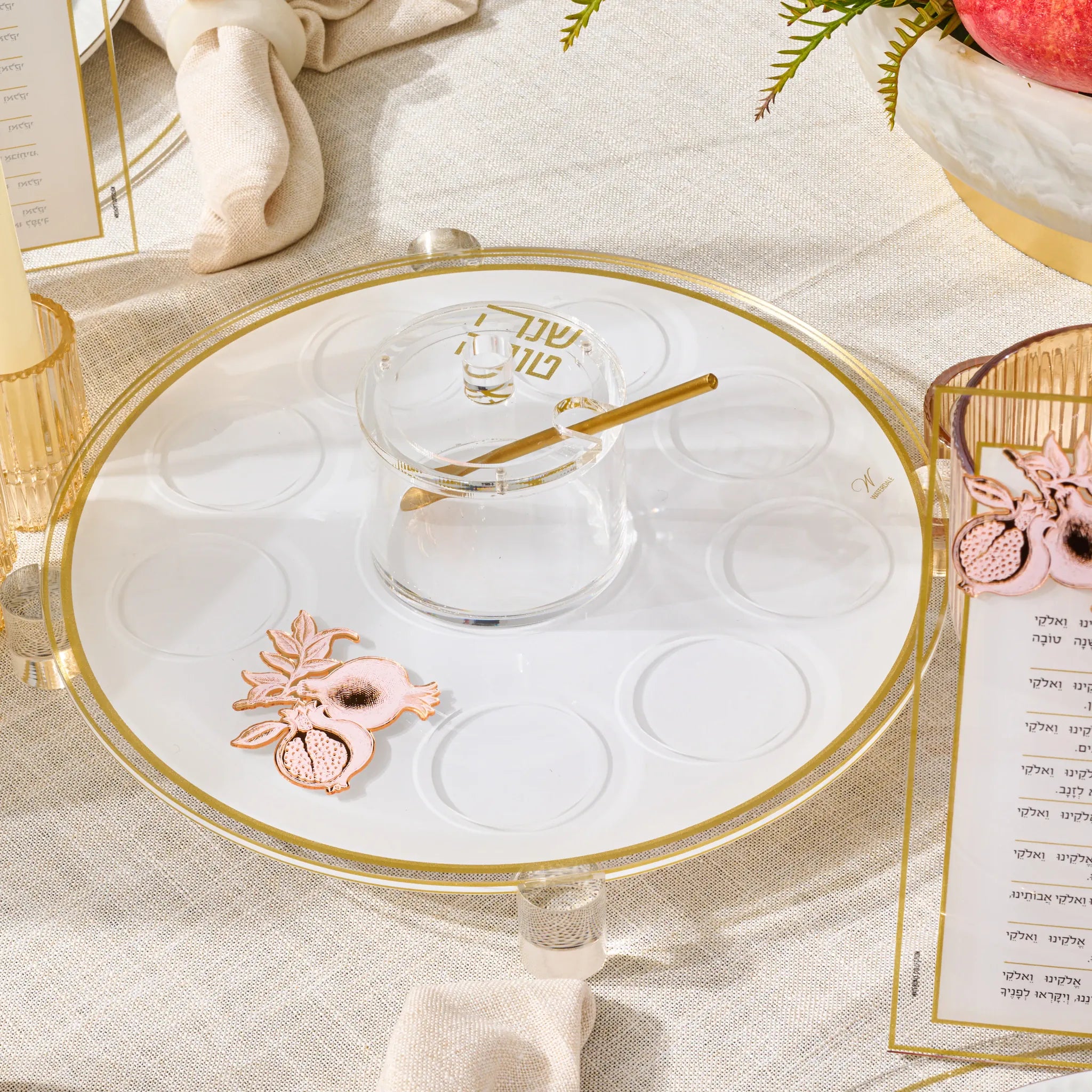 Rosh Hashana Classic Pomegranate Simanim Tray