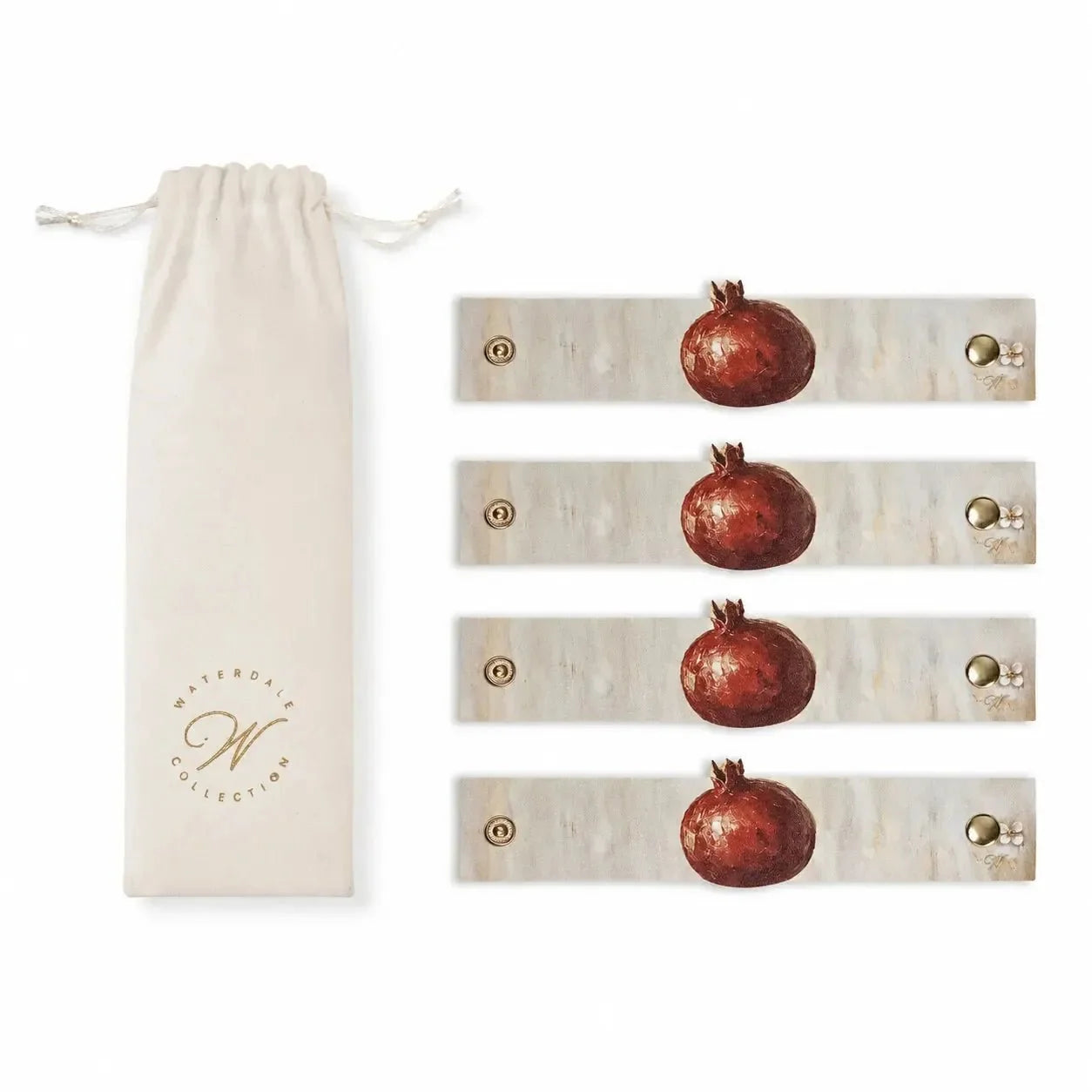 Rosh Hashana Leather Painted Pomegranate Napkin Wrap (4)