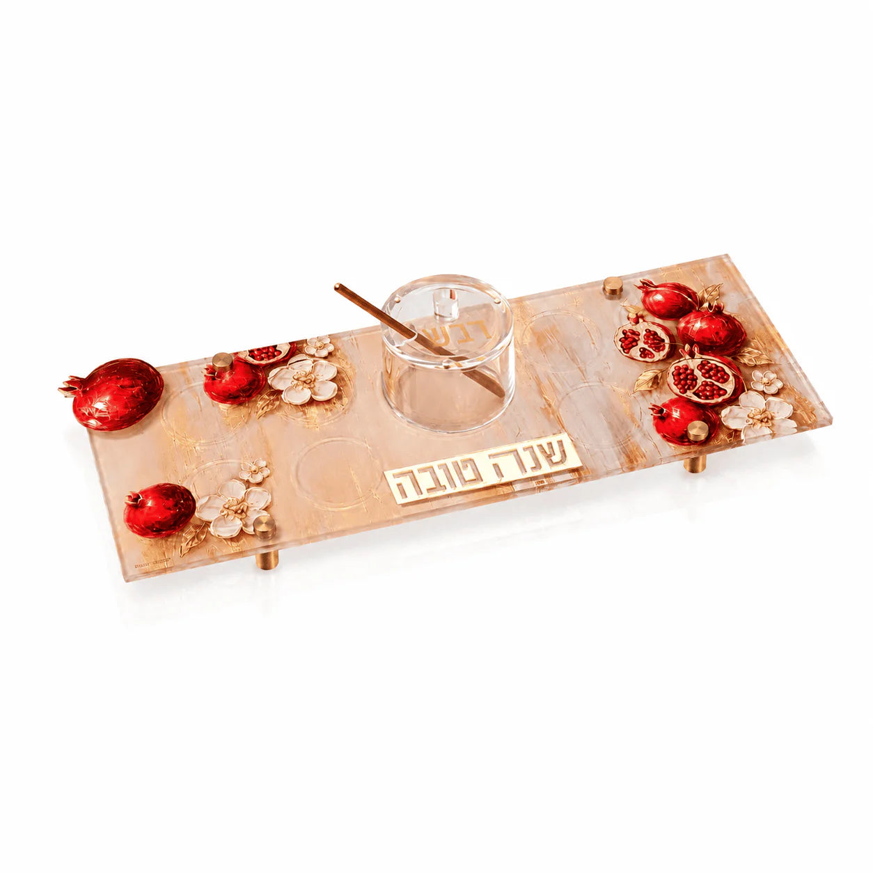 Rosh Hashana Painted Pomegranates Simanim Tray