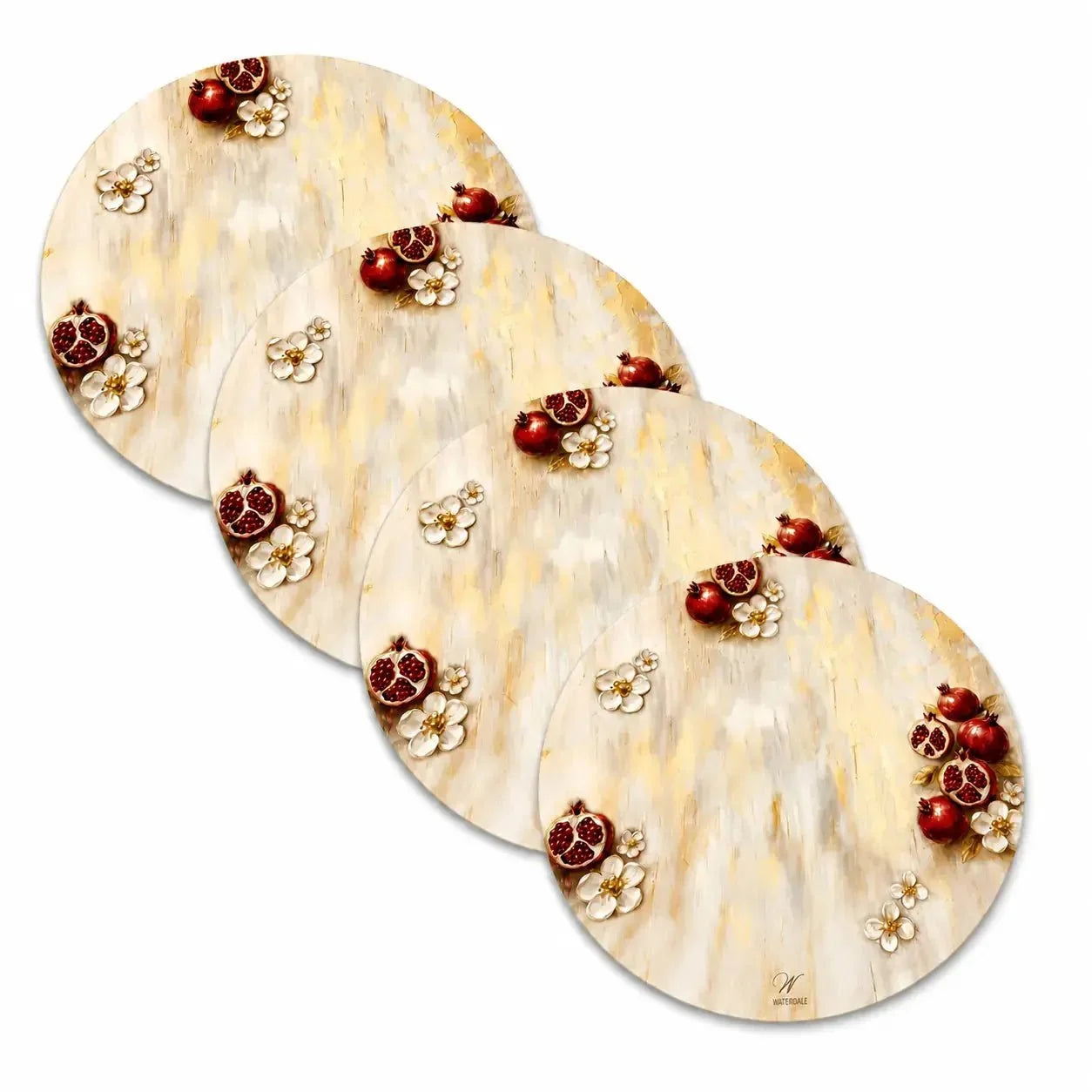 Rosh Hashana Pomegranate Painted Leather Charger