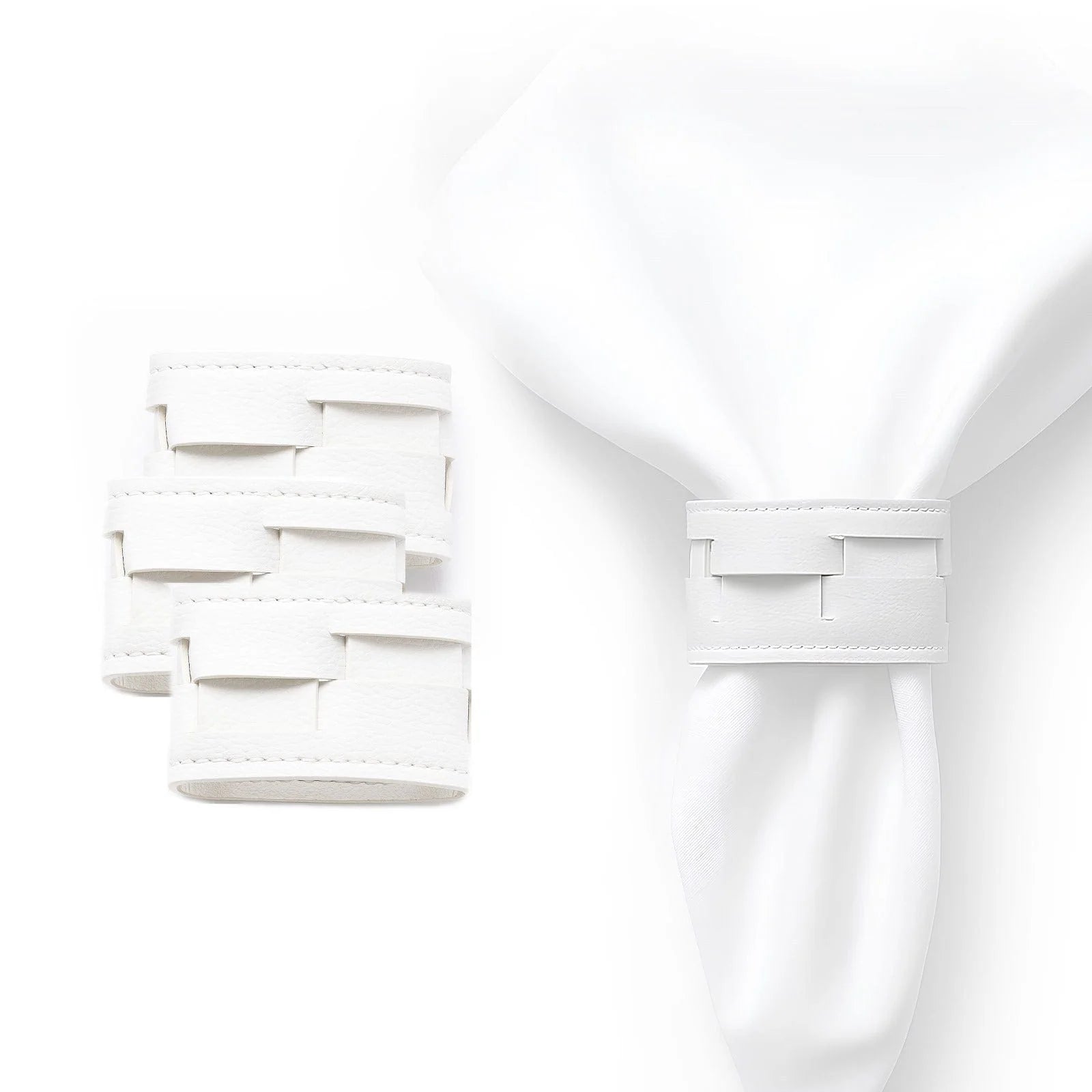 Woven Leather Napkin Wraps