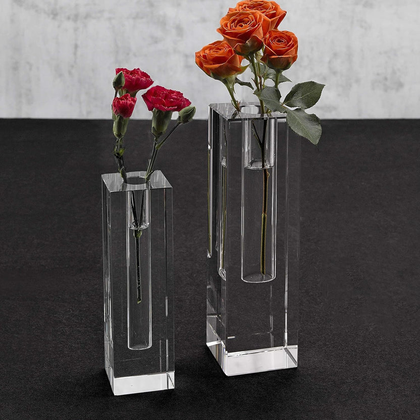 Donovan Handcrafted Square Optical Crystal Vase