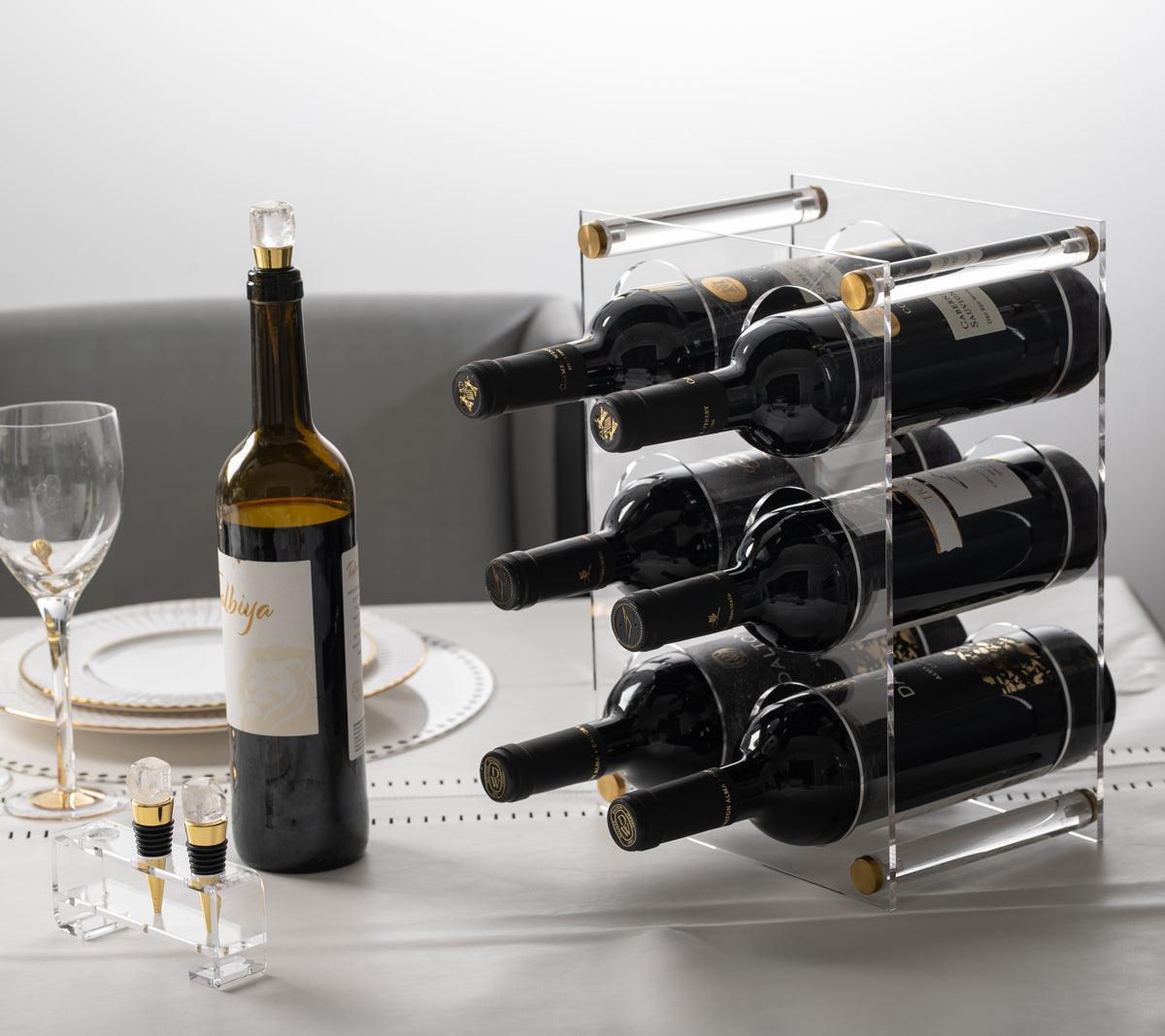 6 Bottle Wine Stand - Elegant Linen