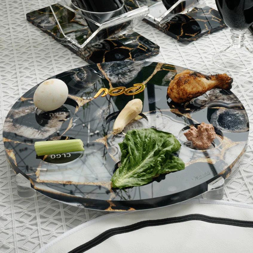 Agate Seder Plate - Elegant Linen