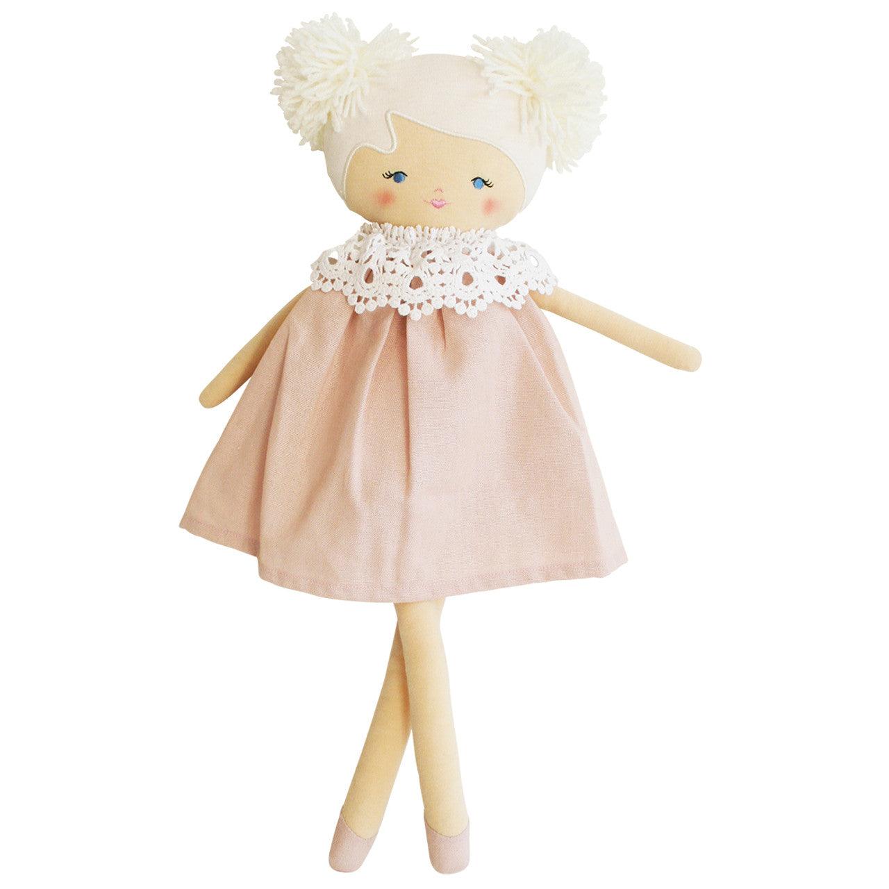 Aggie Doll 45cm Pale Pink - Elegant Linen