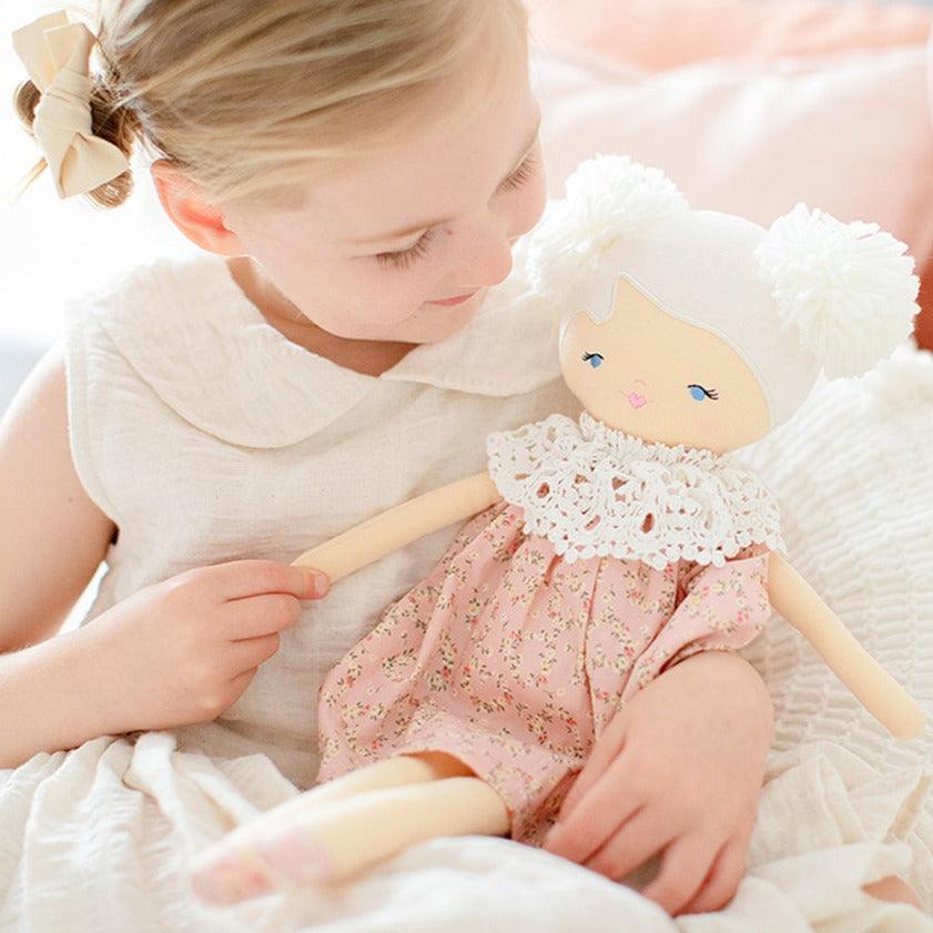 Aggie Doll 45cm Posy Heart - Elegant Linen
