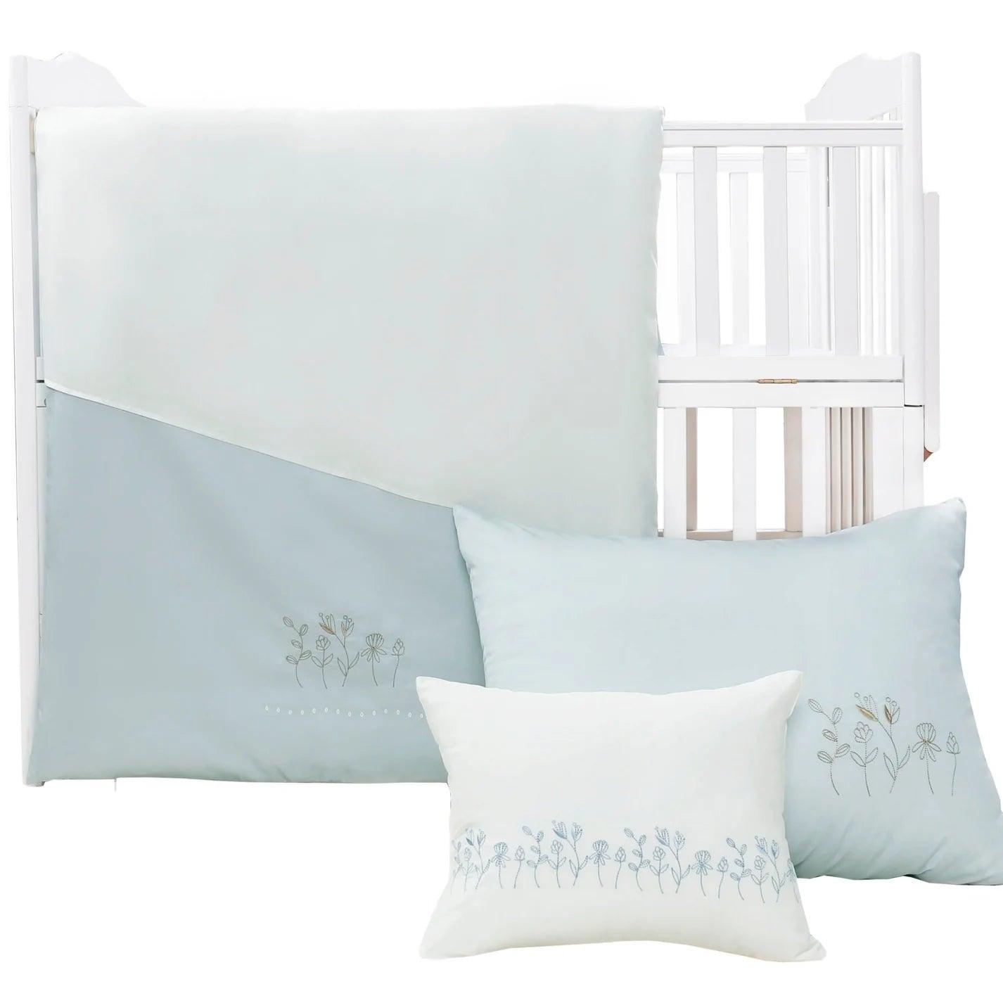 Assymetrical 5 Piece Baby Bedding Set - Elegant Linen