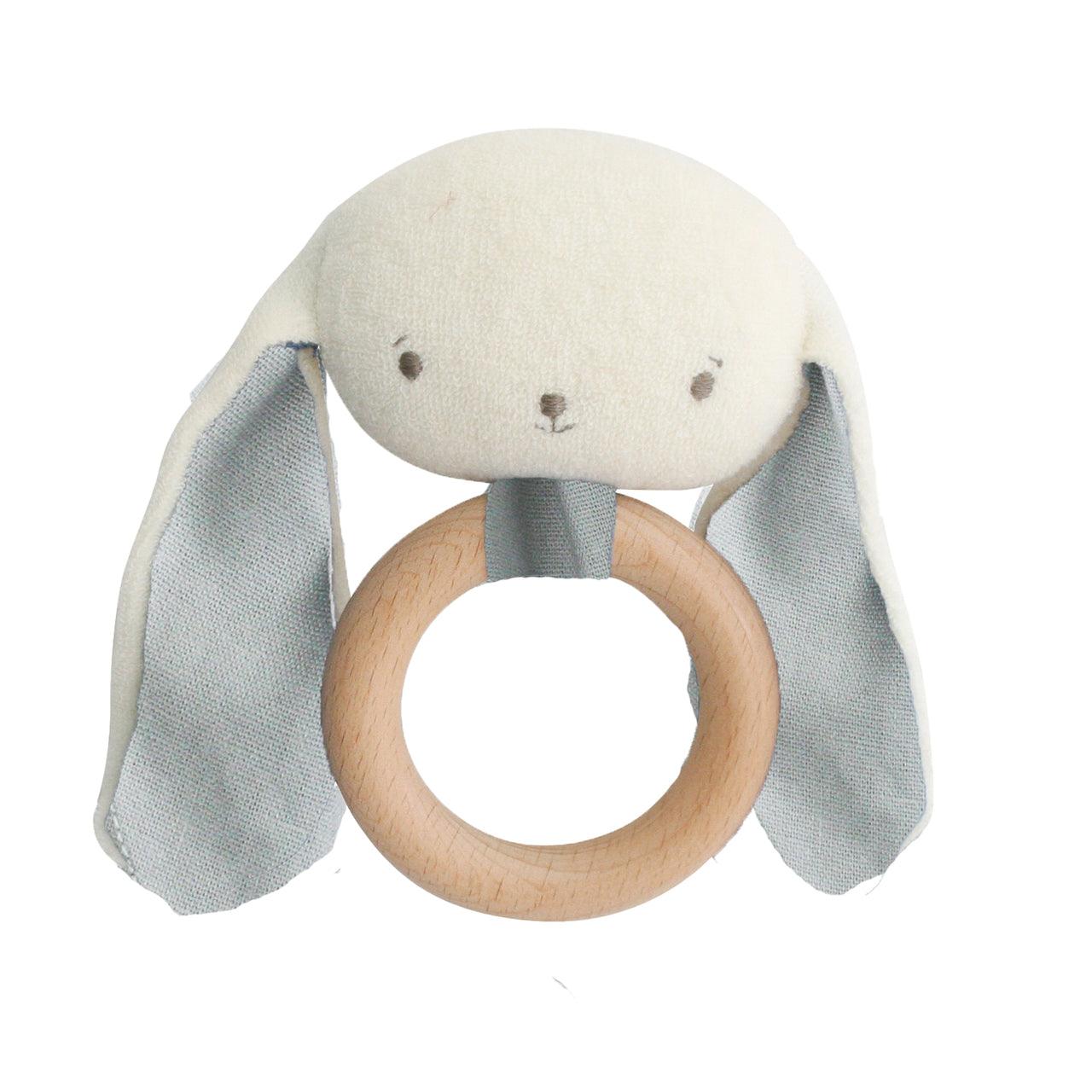 Baby Bunny Teether Rattle Grey - Elegant Linen